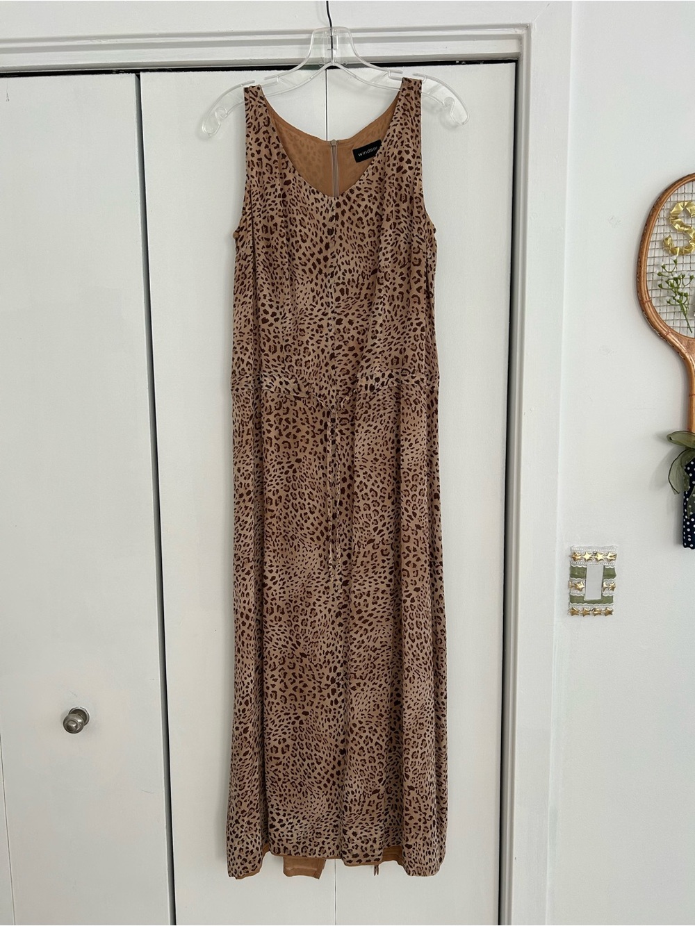 Windsor. Germany Luxury Silk Blend Leopard Print Maxi Dress AMITY EU 36 US 4